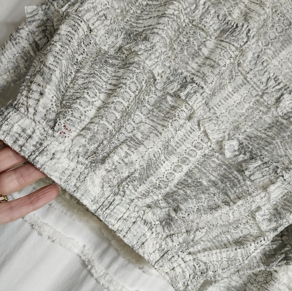 Bnwot,.Zara Sheer Textured Gray Long Sleeve Crop Top. - Picture 6 of 10